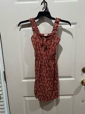 Lily Bleu Rust Paisley Ruffled-Strap Sundress